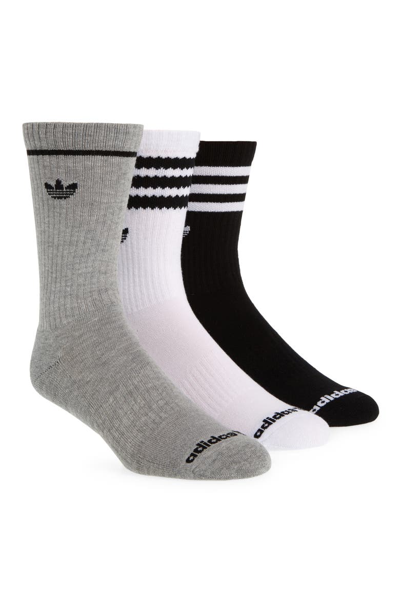 Assorted 3-Pack Originals Roller Crew Socks, Main, color, WHITE/GREY/BLACK