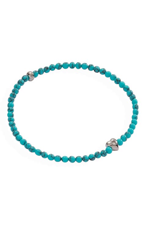 Heart Turquoise Mini Stretch Bracelet