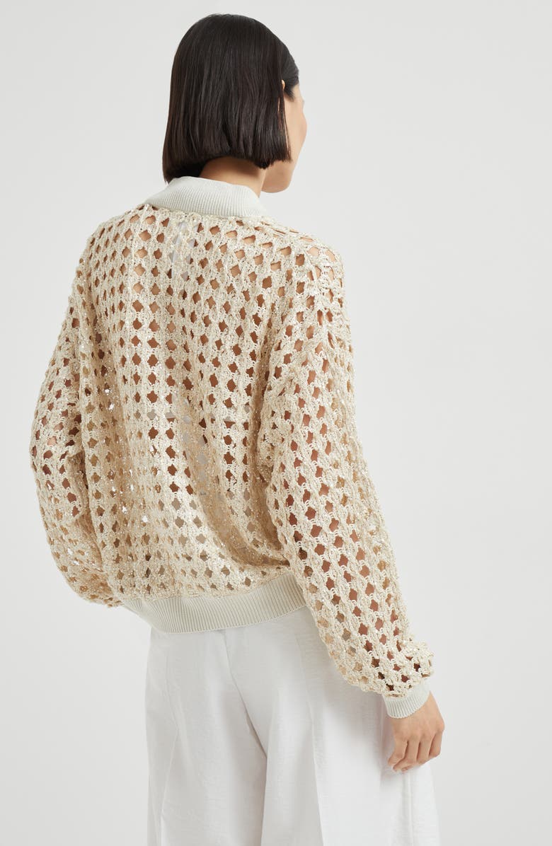 Brunello Cucinelli Dazzling Embroidery bomber, Alternate, color, 