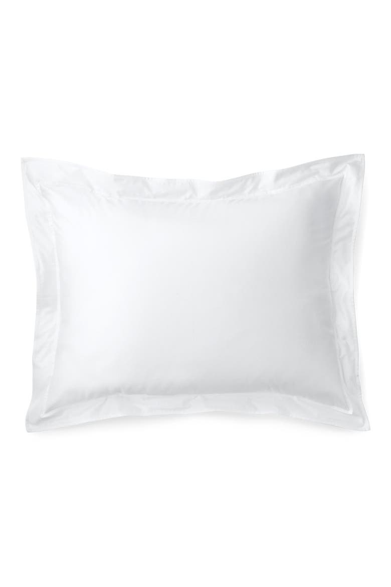 Spencer Border Sateen Sham, Main, color, WHITE AND WHITE
