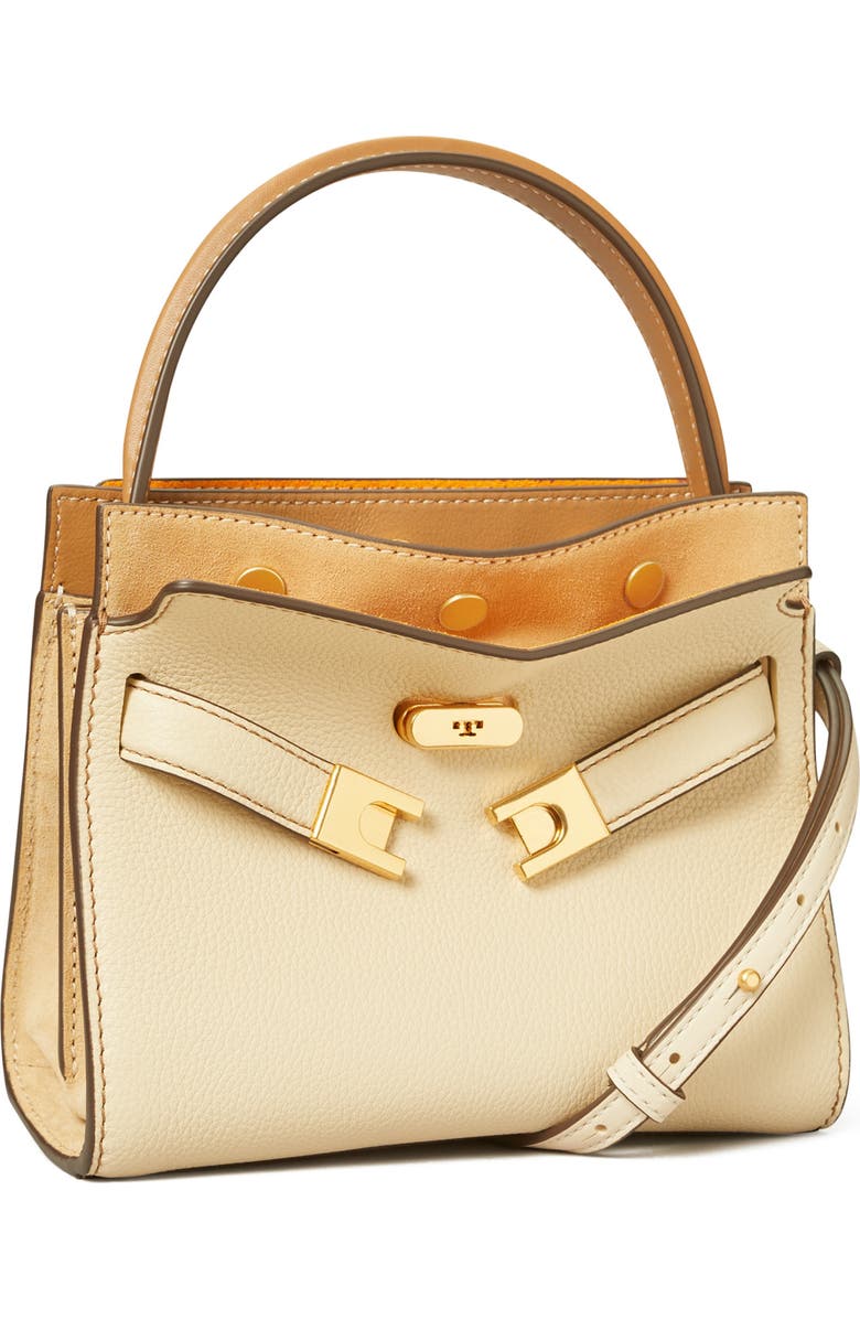 Tory Burch Petite Lee Radziwill Suede & Pebble Leather Double Bag, Alternate, color,