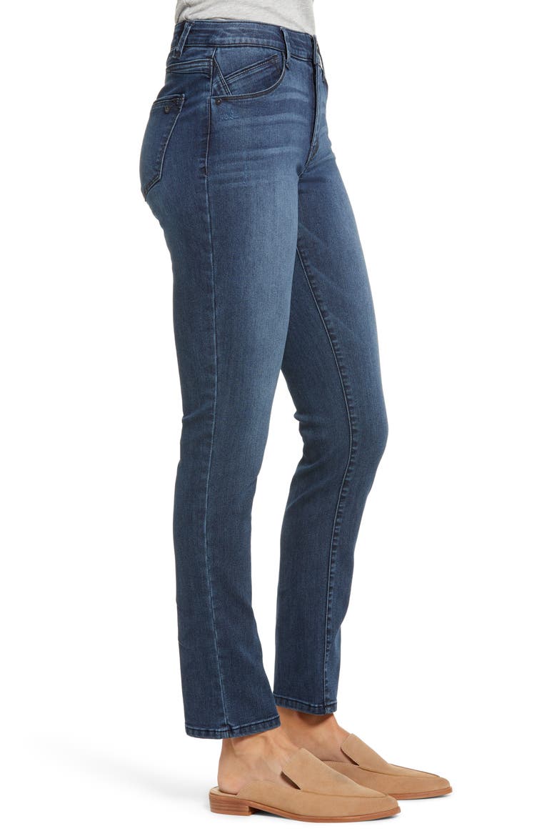 Ab-Solution High Waist Ankle Straight Leg Jeans (Nordstrom Exclusive), Alternate, color, INDIGO