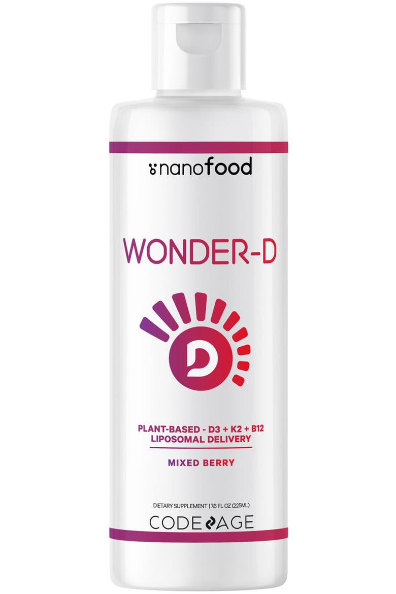 Wonder-D Vegan Vitamin D3 + K2 + B12 Liquid Supplement, Main, color, White
