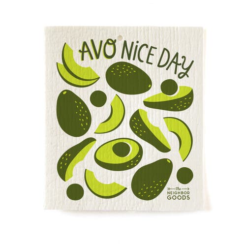 The Neighborgoods Avocado Dish Towel + Sponge Cloth Gift Set In Multi