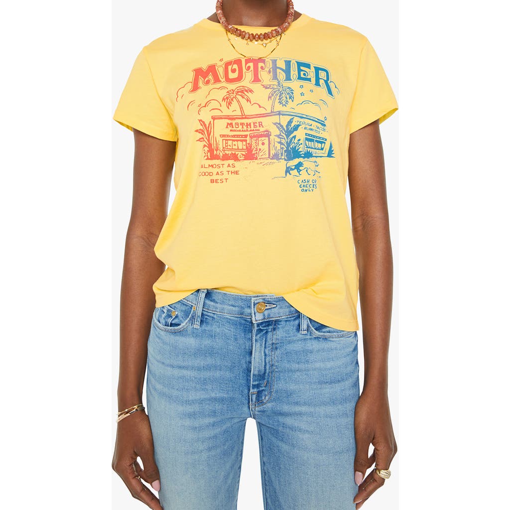 Mother The Boxy Goodie Goodie Almost As Good As The Best T-shirt In Yellow