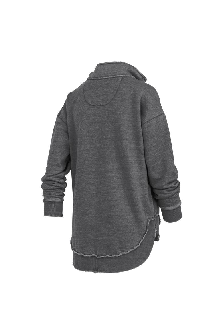 Women's Pressbox Black Iowa Hawkeyes Northfork Sojourn Poncho Quarter-Zip Sweatshirt, Alternate, color, Black