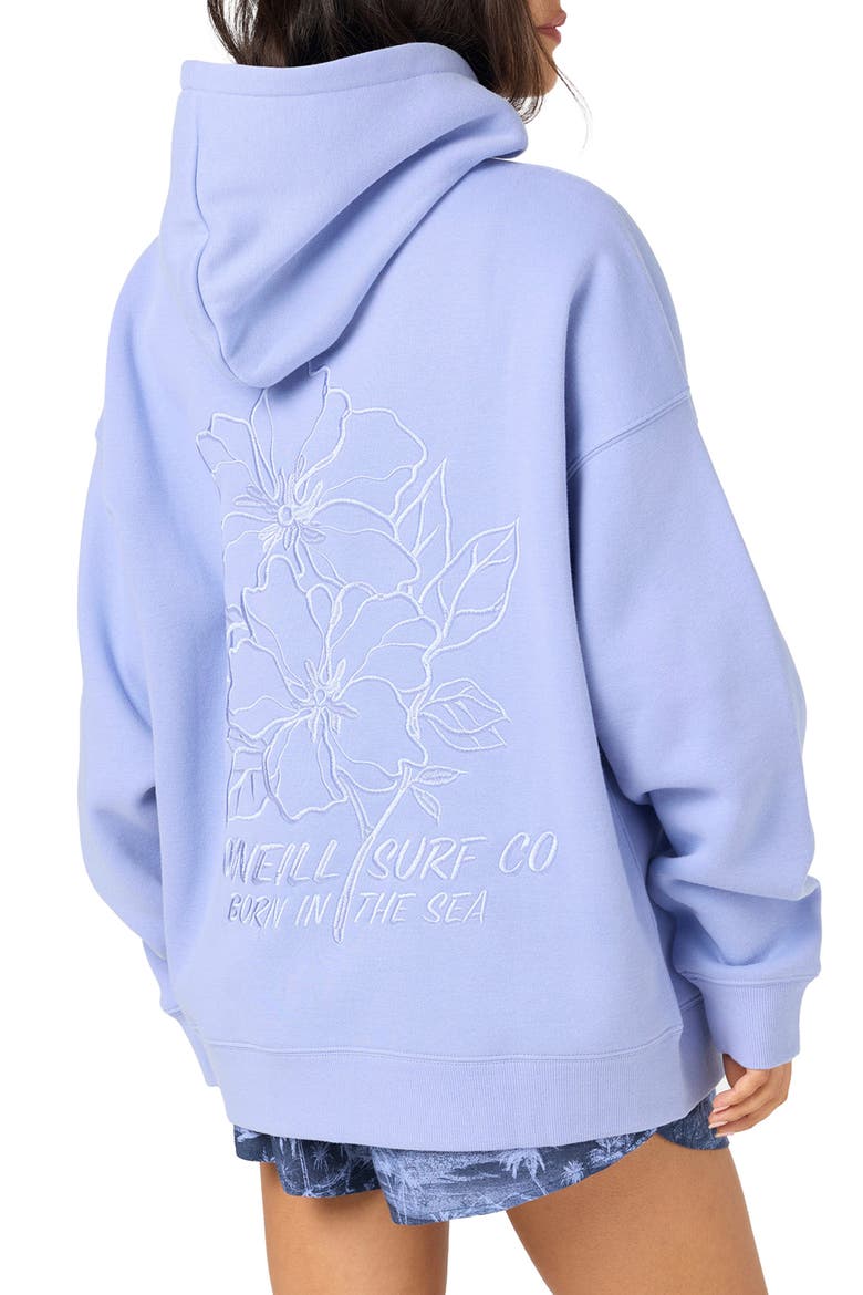 Born in the Sea Oversized Graphic Hoodie, Alternate, color, BLUE JELLY