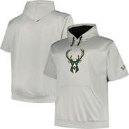 FANATICS Men's Fanatics Branded Silver Milwaukee Bucks Big & Tall Logo Pullover Hoodie