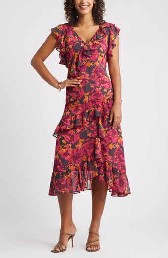 Chelsea28 Ruffle Tiered Chiffon Midi Dress