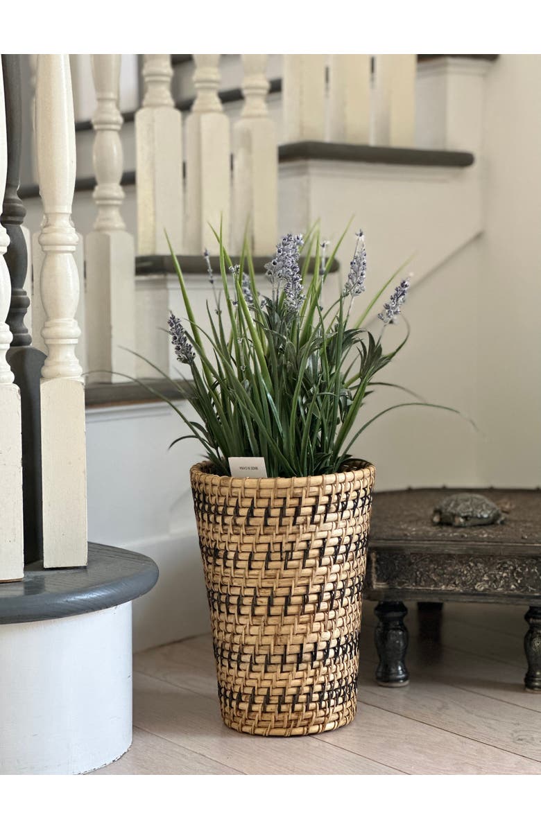 Wicker Village Striped Planter, Alternate, color, Striped