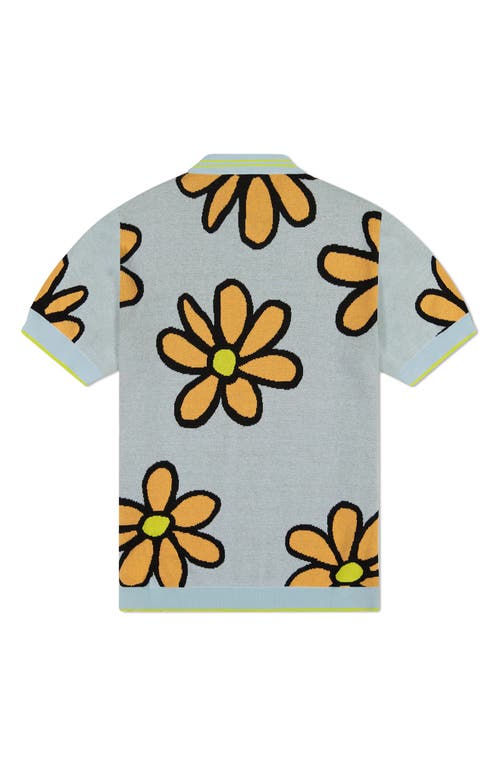 Wesc Daisy Intarsia Cotton Short Sleeve Shirt In Blue