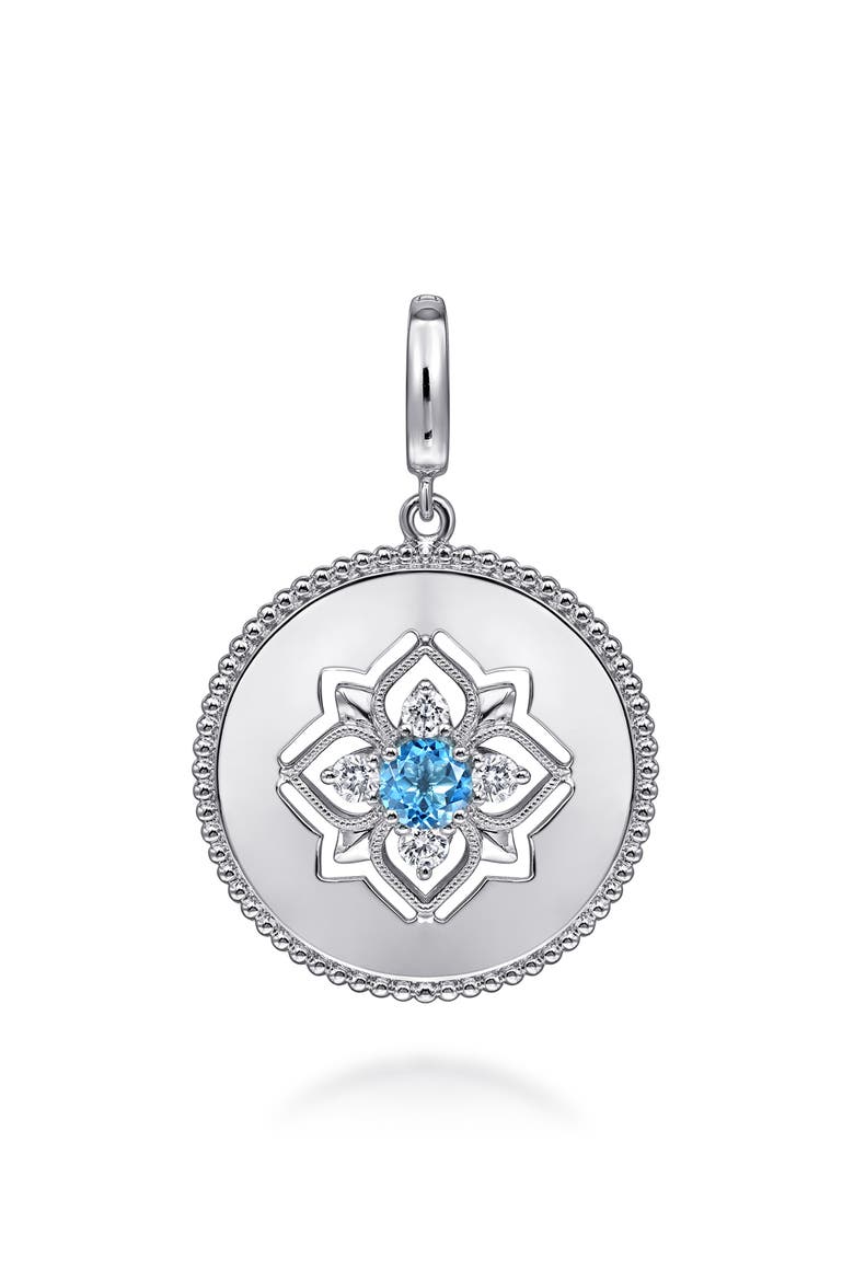 Bujukan Gemstone & Sterling Silver Medallion Pendant, Main, color, BLUE/ STERLING SILVER