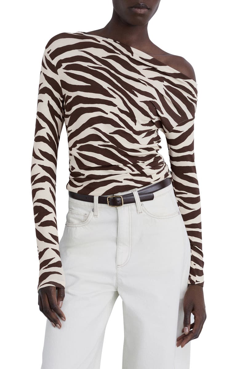 MANGO Zebra Asymmetric Top, Main, color,