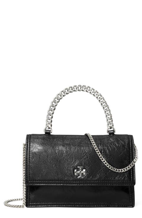 Kira Distressed Mini Top Handle Wallet on a Chain