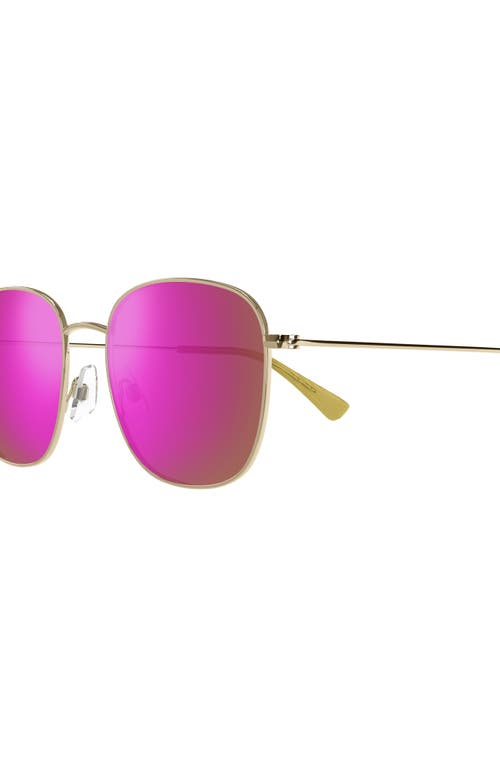 Maui Jim Olali Af 55mm Polarized Square Sunglasses In Gold Violet Pink
