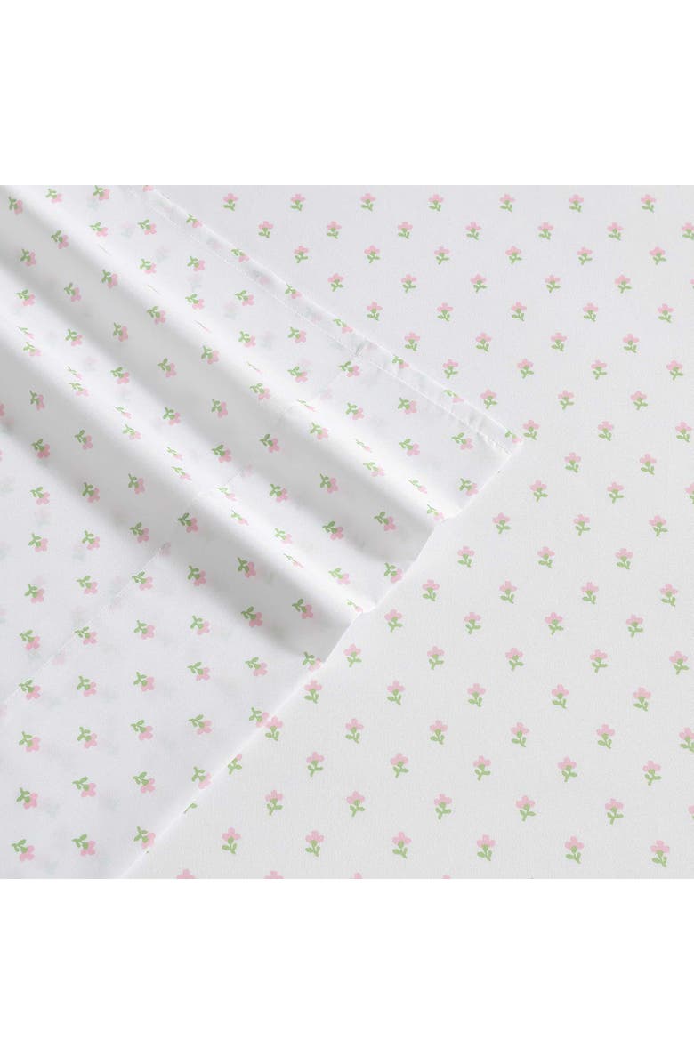 Laura Ashley Violet Print Microfiber Sheet Set, Alternate, color, Lt-Pastel Green