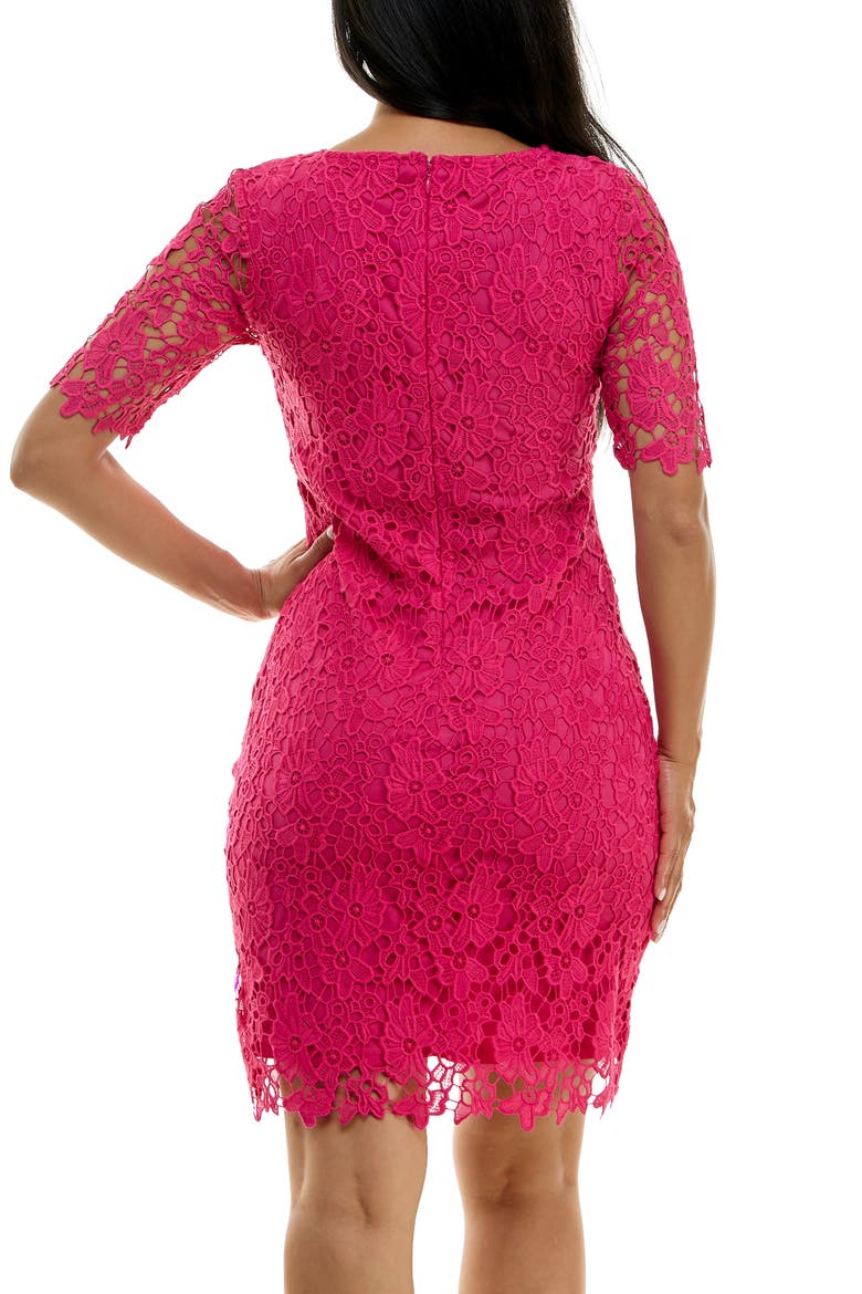 Jewel Neck Lace Dress, Alternate, color, DRAGON FRT