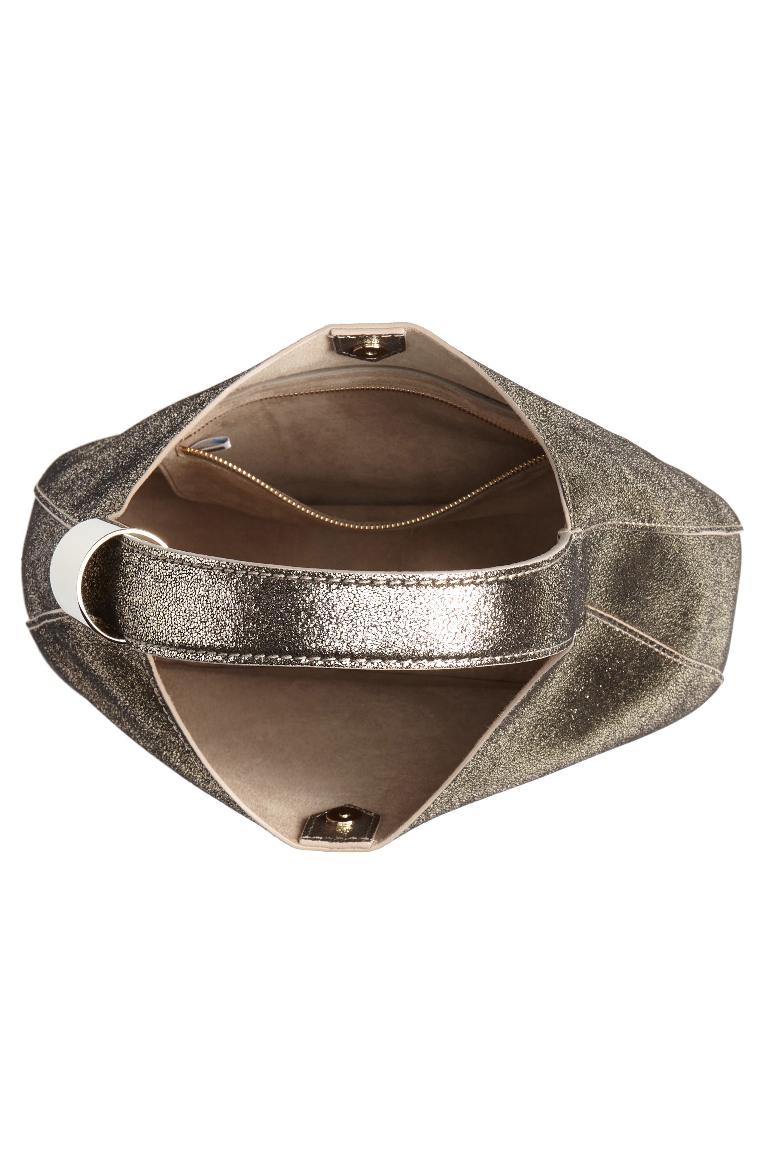 Jimmy Choo Steve Metallic Leather Hobo, Alternate, color, 