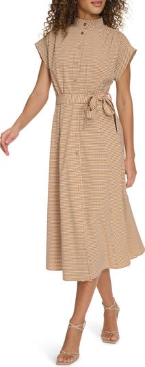 Mini Gingham Check Short Sleeve Shirtdress