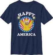 The Simpsons Boys' Happy and Festive Homer Graphic Short Sleeve T-Shirt