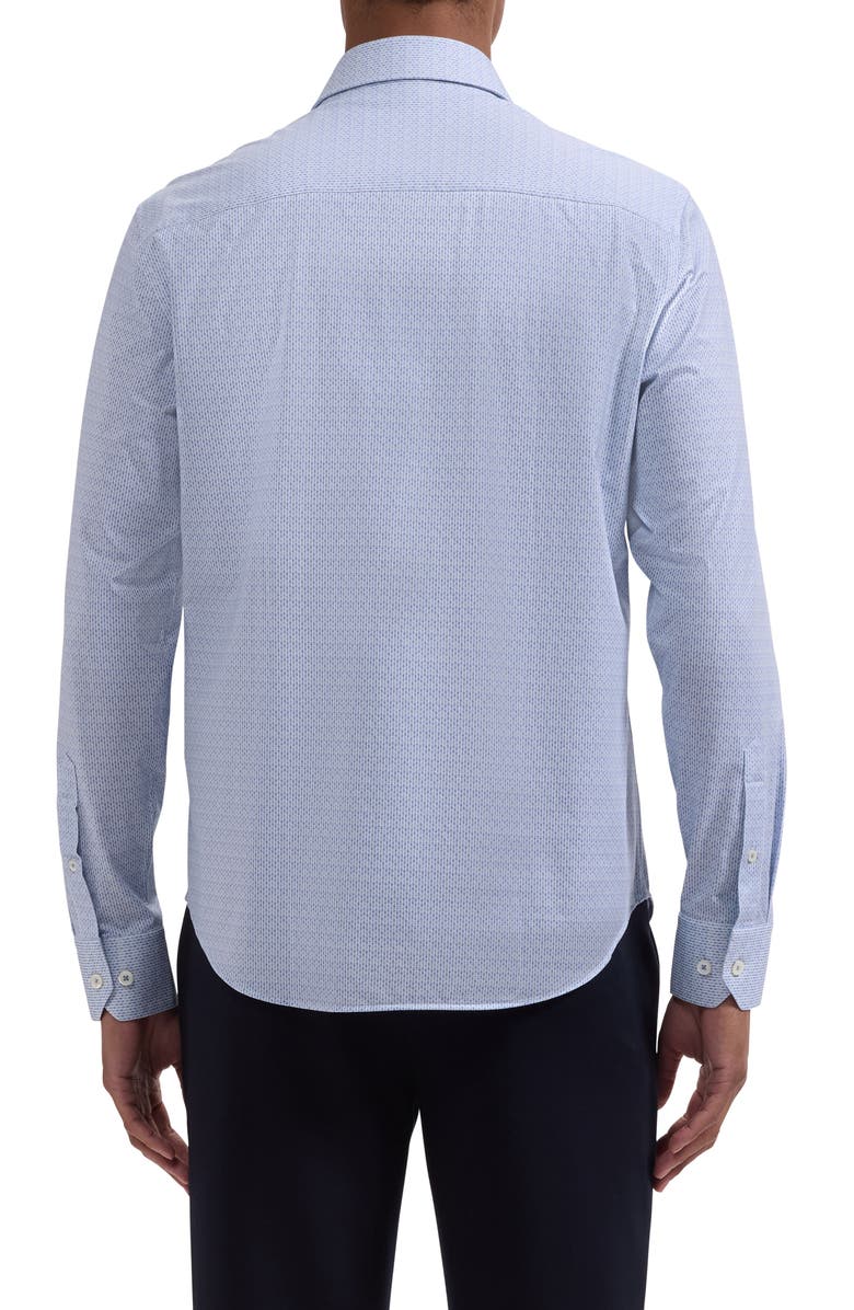 Bugatchi James OoohCotton<sup>®</sup> Geo Stripe Button-Up Shirt, Alternate, color, Ether