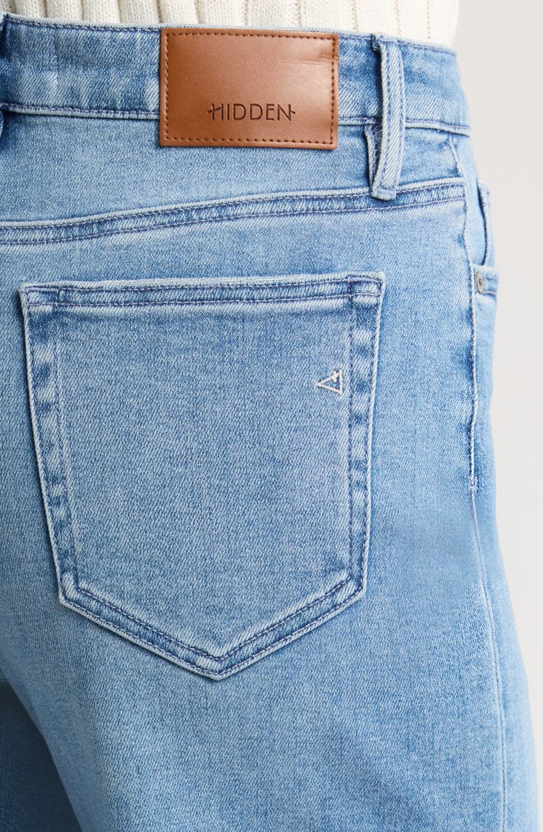 HIDDEN JEANS High Waist Raw Hem Crop Wide Leg Dad Jeans, Alternate, color, Medium Wash