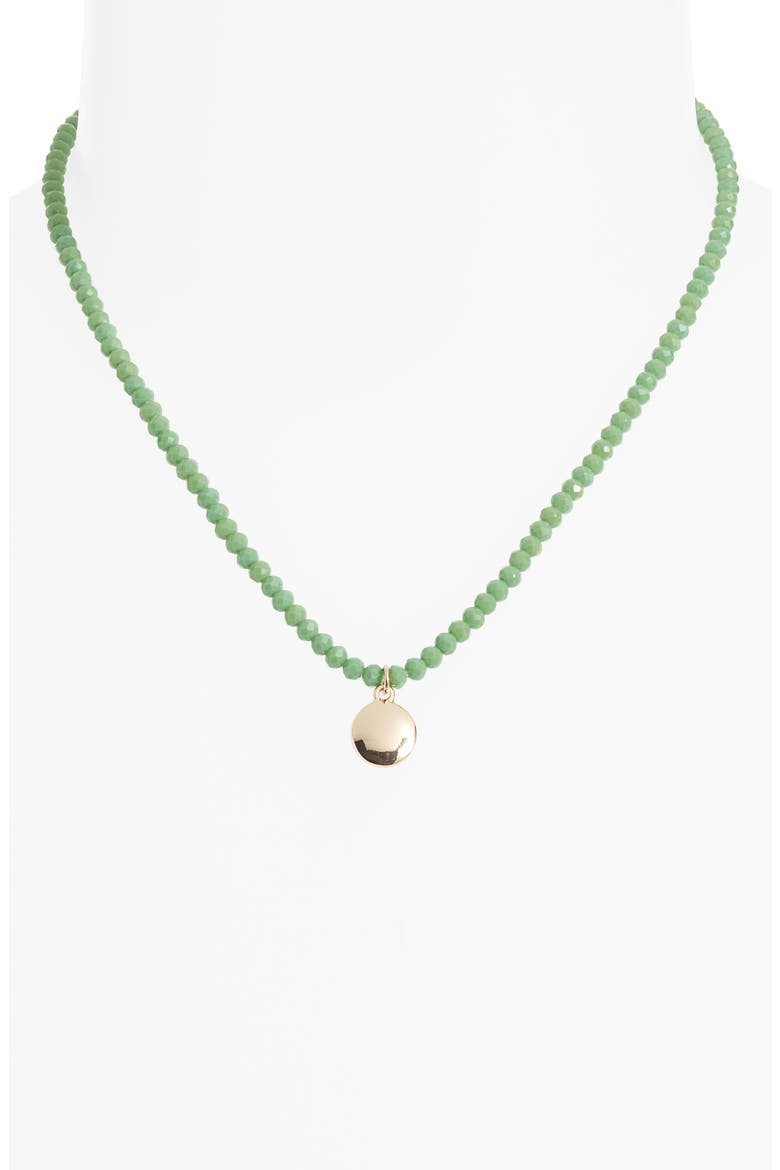 Beaded Charm Pendant Necklace, Alternate, color, GREEN- GOLD