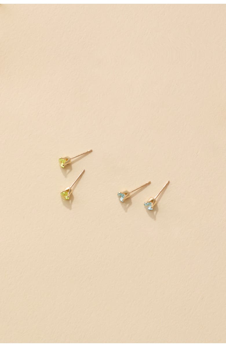 Set & Stones Birthstone Studs, Alternate, color, Gold / March