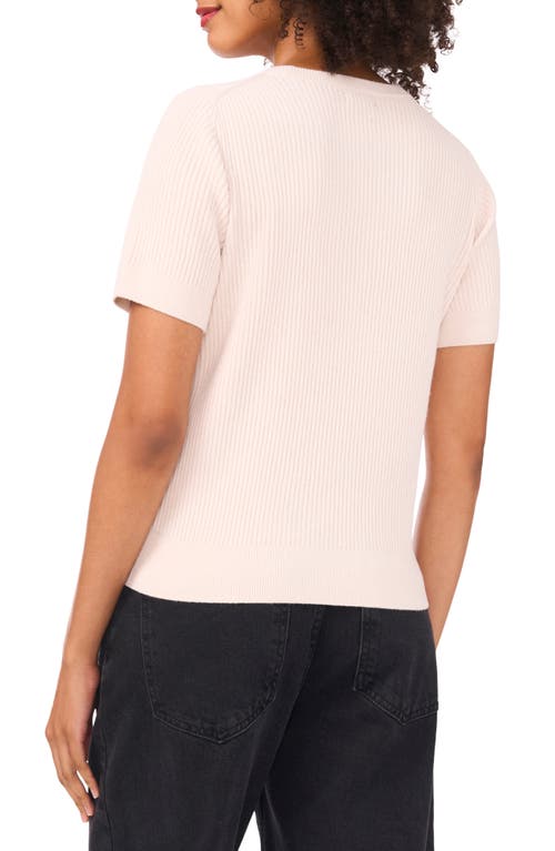 Halogen ® Short Sleeve Rib Sweater Top In Pink