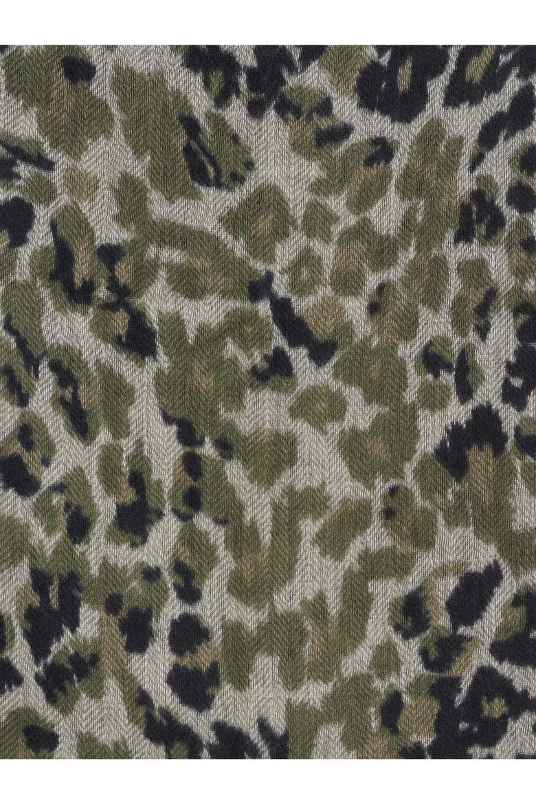 Leopard Print Scarf, Alternate, color, Medium Khaki