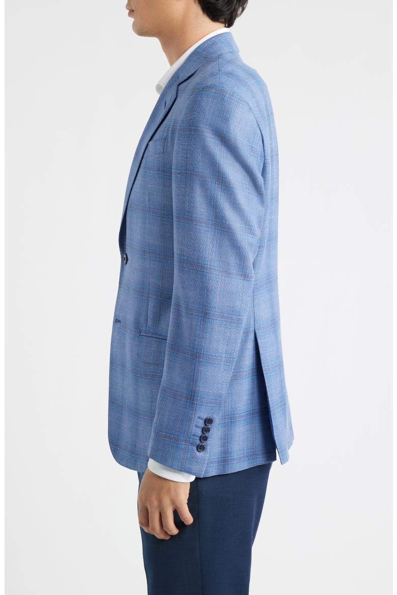 Plaid Virgin Wool Blend Sport Coat, Alternate, color, BLUE