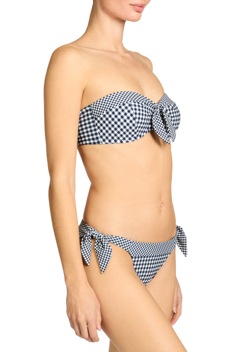 Brigitte Side Tie Bikini Bottoms, Alternate, color, NAVY/ CREAM