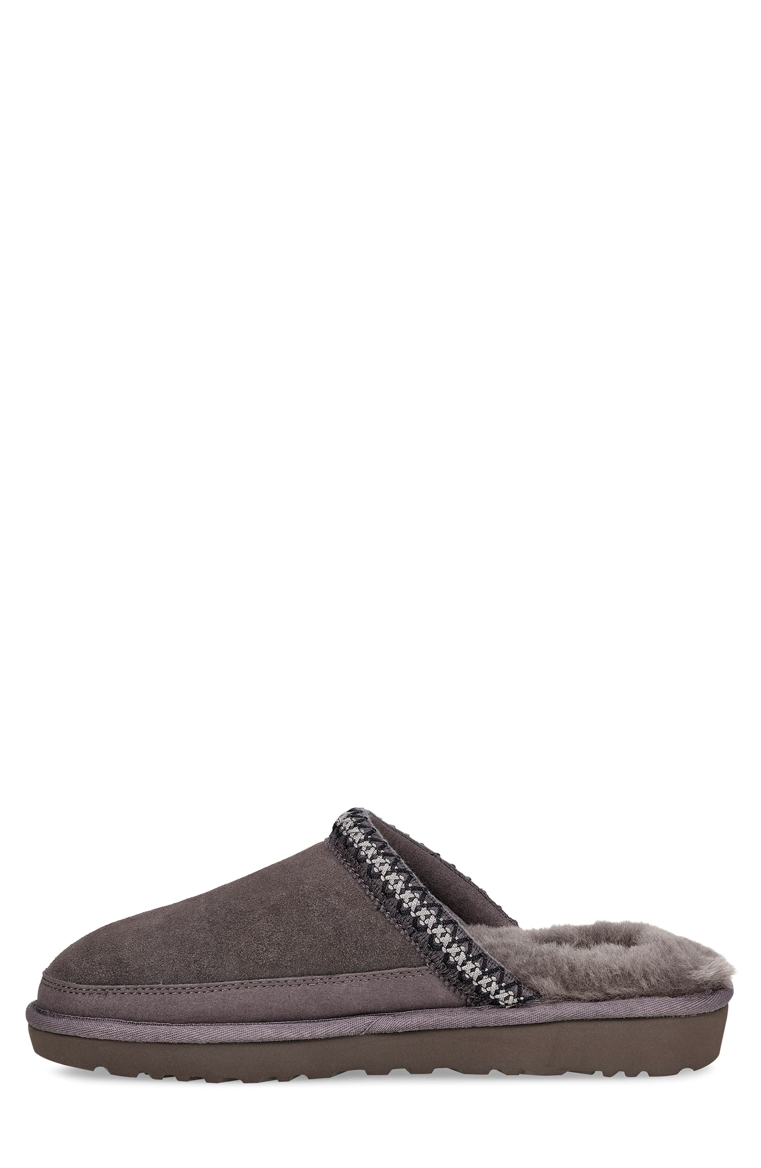 Tasman Genuine Shearling Slipper, Alternate, color, DARK GREY