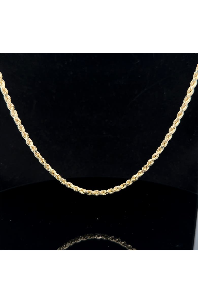 Ancona Jewelry 14K Diamond Cut Rope 3.5mm 18in 6g Chain Necklace, Alternate, color, Yellow Gold
