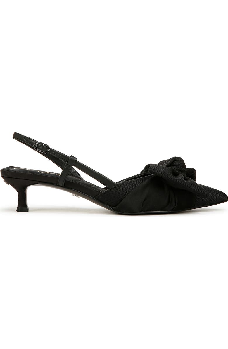 Sam Edelman Treena Bow Plissé Pointed Toe Kitten Heel Sandal, Alternate, color,