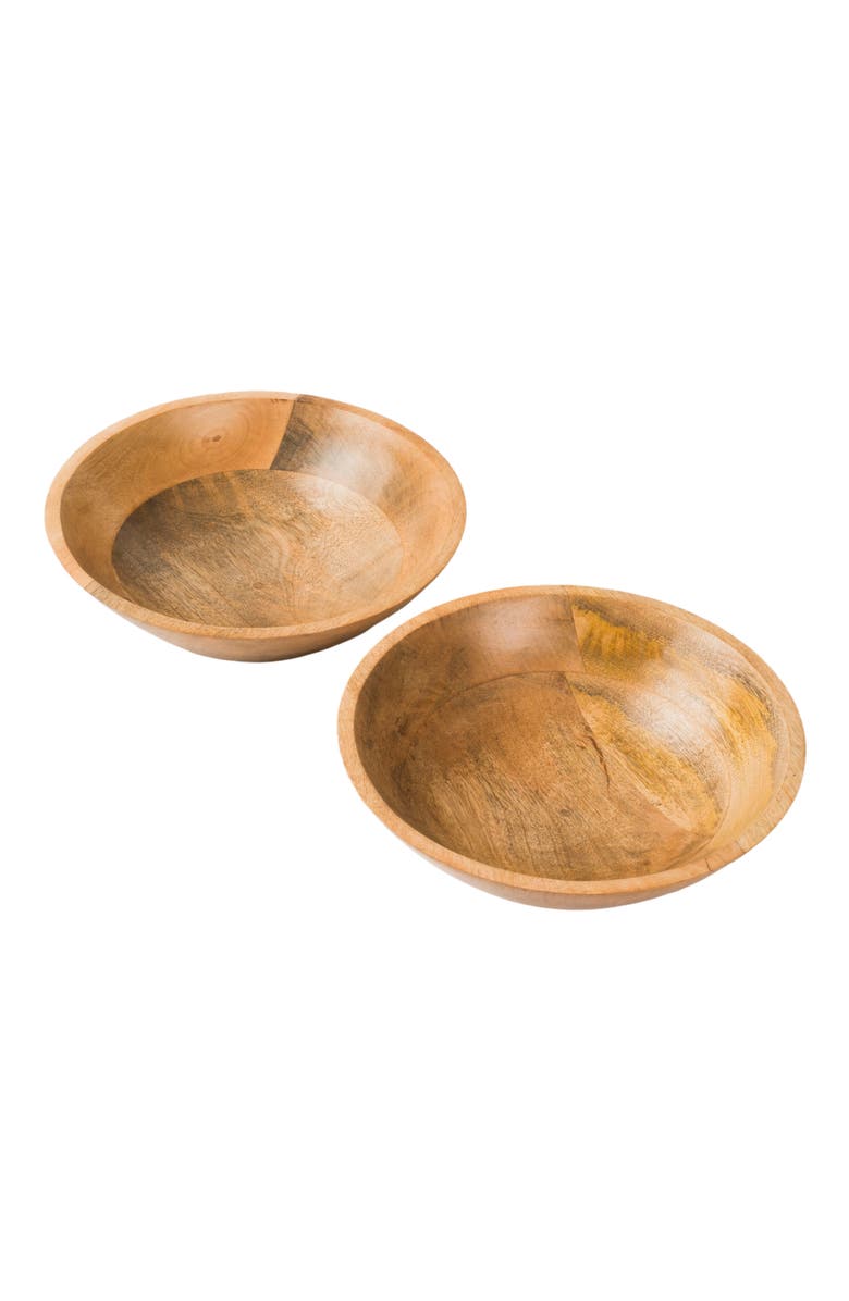 Mela Artisans Woodform Stackable Bowls - Natural, Alternate, color, Brown