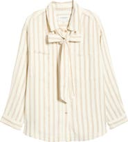 Liverpool Los Angeles Stripe Belted Shacket