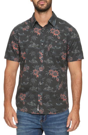 FLAG AND ANTHEM FLAG AND ANTHEM CONROE FLORAL SHORT SLEEVE BUTTON-UP SHIRT 
