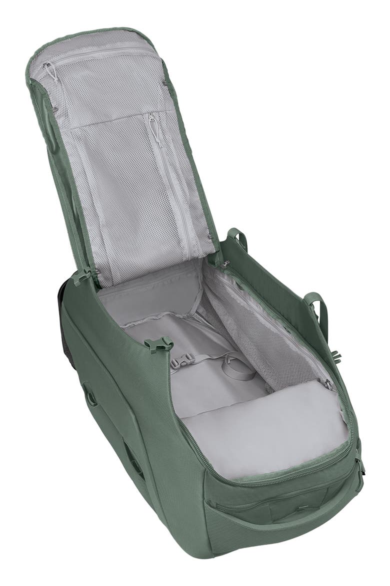 Sojourn 25-Inch 60-Liter Wheeled Recycled Nylon Travel Pack, Alternate, color, KOSERET GREEN