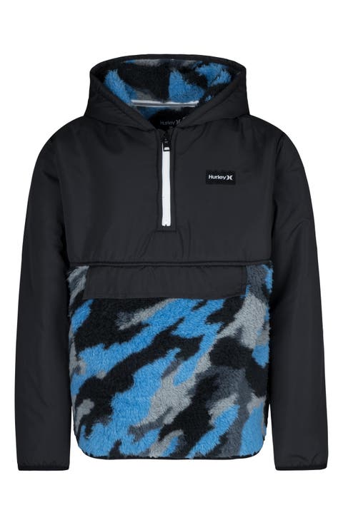 Faux Shearling Quarter Zip Pullover (Big Boy)