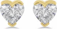 BY ADINA EDEN Lab Grown Diamond Heart Slight Bezel Stud Earring 14K