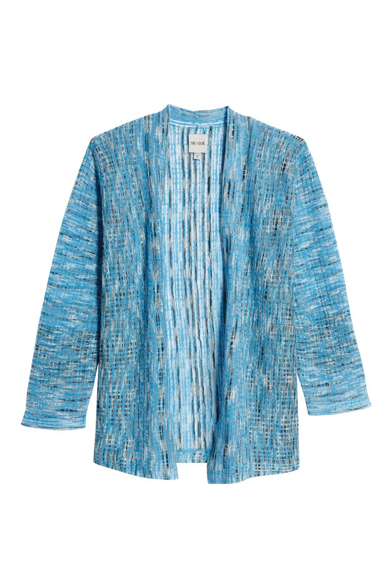 Melody Open Front Cardigan, Alternate, color, BLUE MULTI