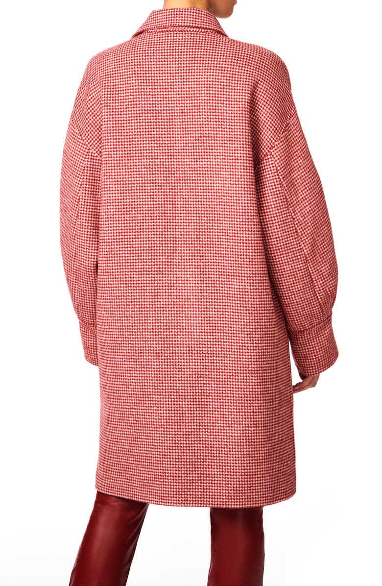 Bernardo Houndstooth Check Wool Blend Coat, Alternate, color,