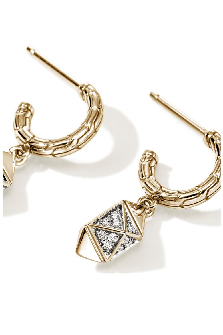 Icon Stud Diamond Hoop Earrings, Alternate, color, GOLD