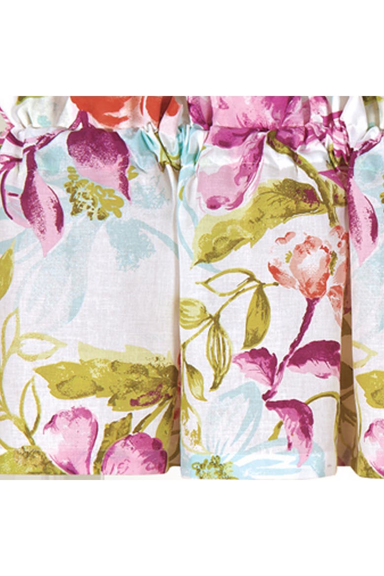 Clara Floral 100% Cotton Single Window Treatment Valance 15" x 72", Alternate, color, Green
