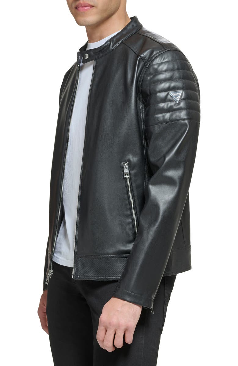 GUESS Faux Leather Jacket, Alternate, color, 