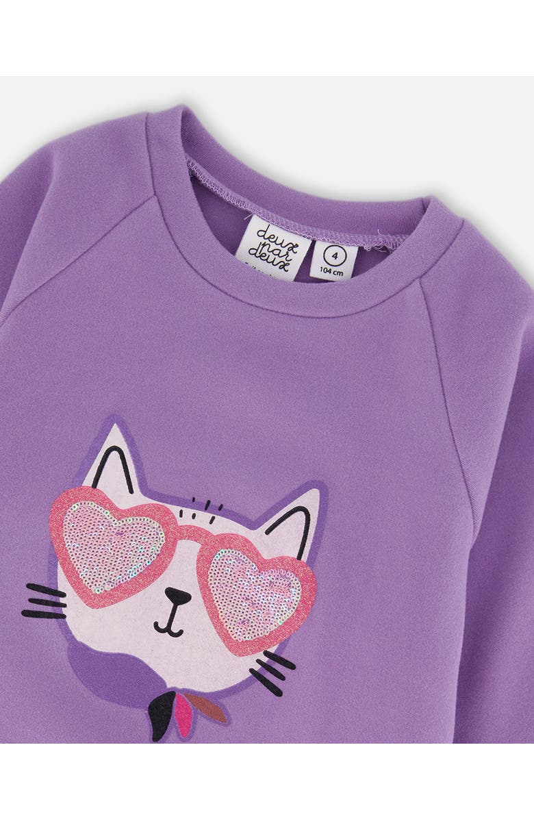 Deux par Deux Super Softtunic Tee with Graphic, Alternate, color, Purple Gray