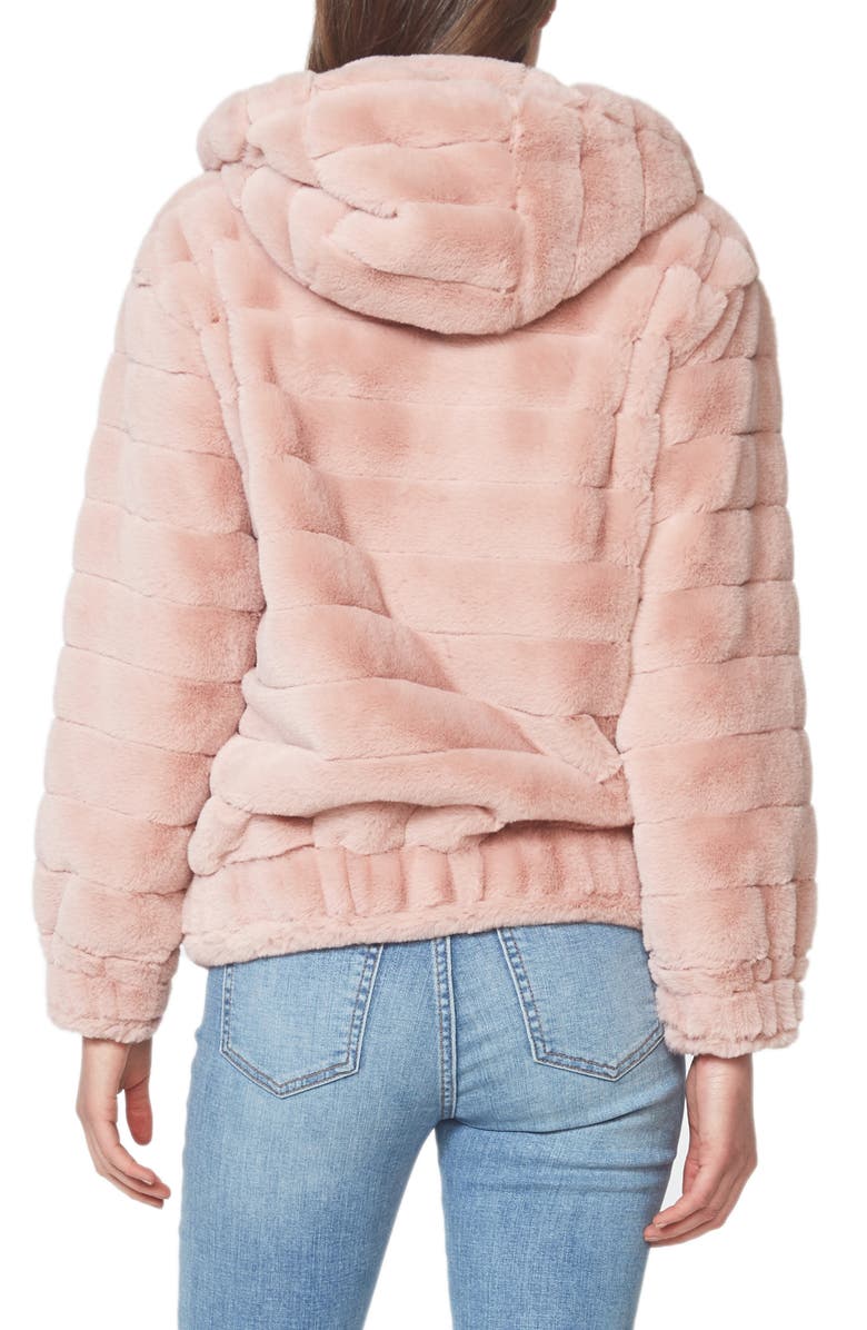 Bardot Hooded Faux Fur Jacket, Alternate, color, 
