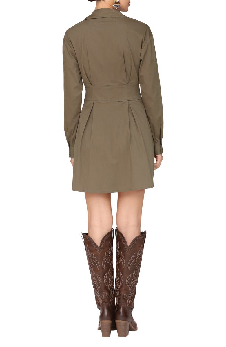 Avec Les Filles Corseted Long Sleeve Shirtdress, Alternate, color, Bayleaf
