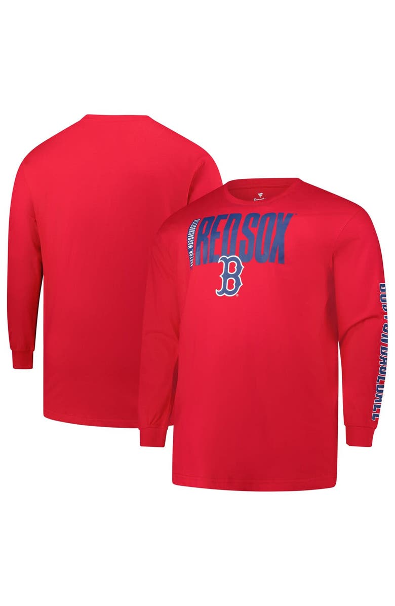 PROFILE Men's Profile Red Boston Red Sox Big & Tall Two-Hit Long Sleeve T-Shirt, Main, color, 